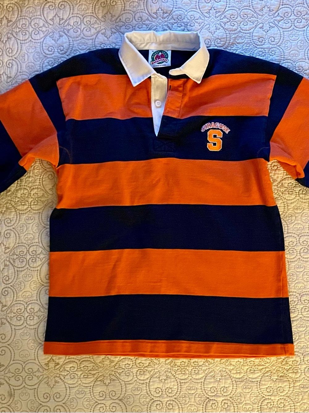 Syracuse Orange & Navy Striped Rugby Shirt - Mens - Picture 10 of 10